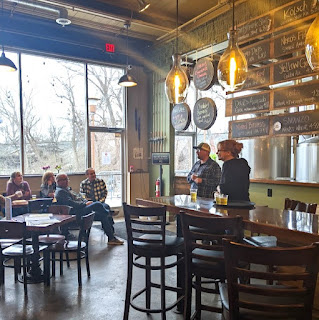 People standing around in a restaurant