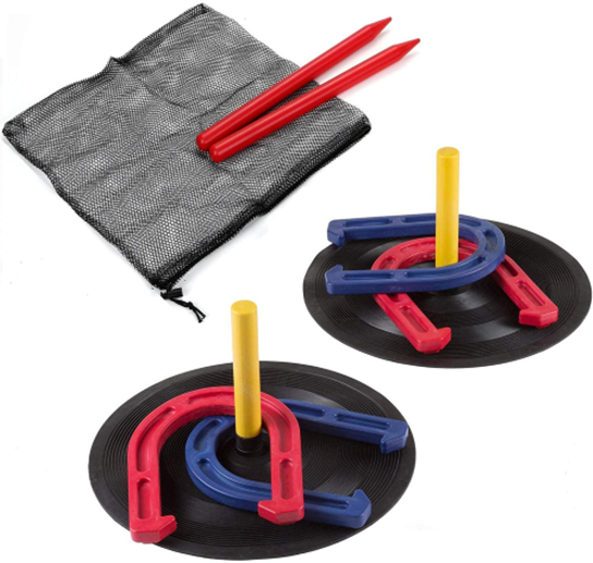 Rubber horseshoes game set