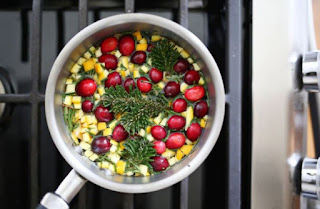 Food in a pot simmering