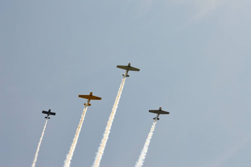 Memorial Day annual flyover before the parade