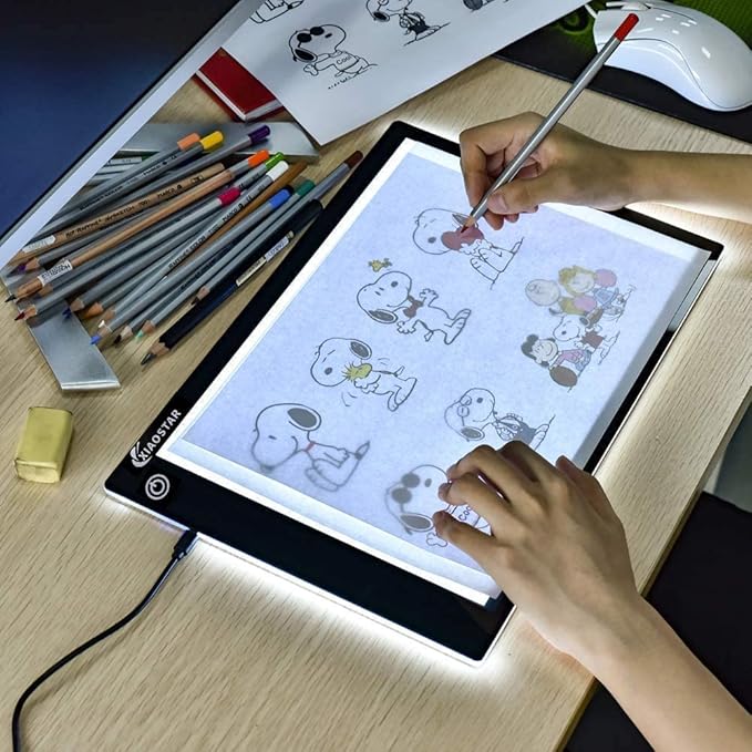 Image of lightbox drawing pad in use