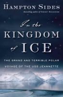 Cover of book, picturing peaks of snow and ice behind water under a night sky