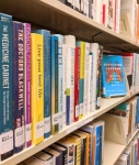 A row of non-fiction books at the Library. 