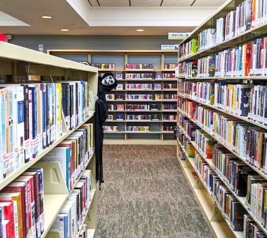 A skeleton hiding in the Cromaine shelves. 