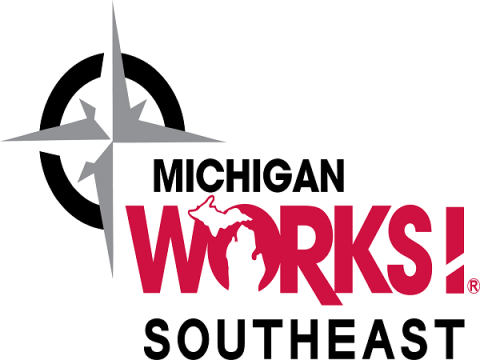 Michigan Works Southeast in front of a compass