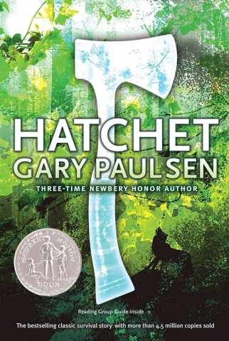 Book cover of Hatchet by Gary Paulsen. 