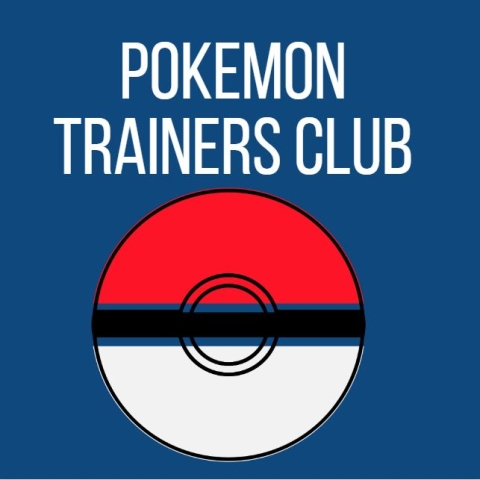 "Pokemon Trainers Club" text with pokeball graphic. 