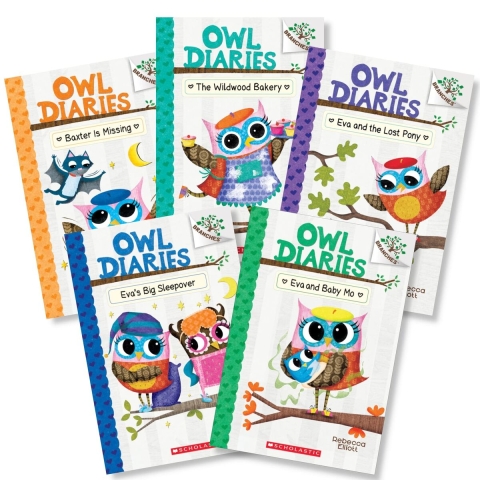 A collection of Owl Diaries books. 