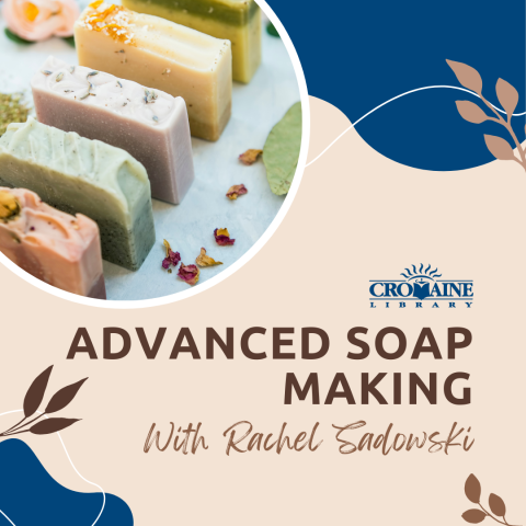 A program graphic featuring soaps in a variety of colors. 