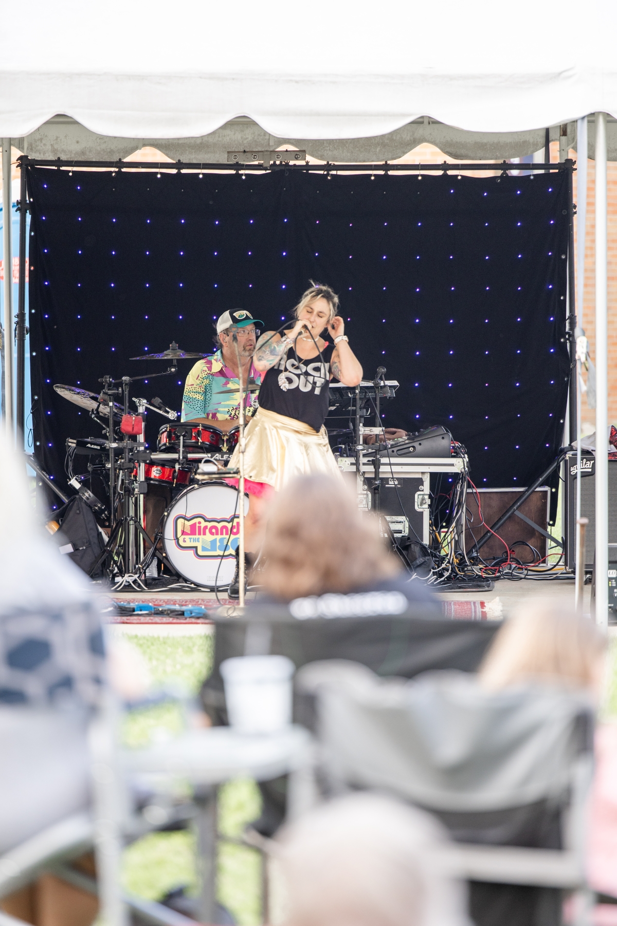 Miranda and the M80s onstage on the South Lawn. 