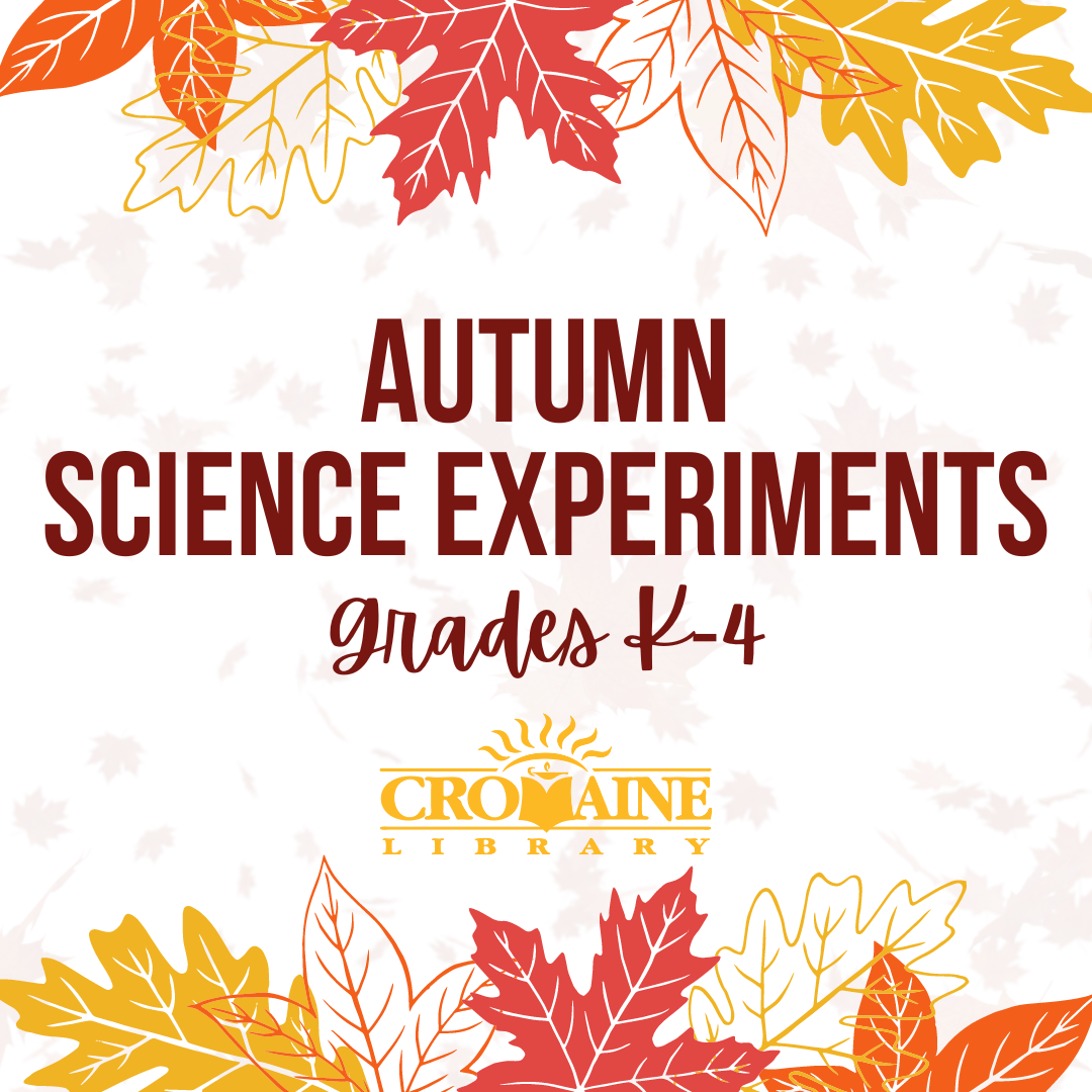 The text 'Autumn Science Experiments' over a graphic of fall leaves. 