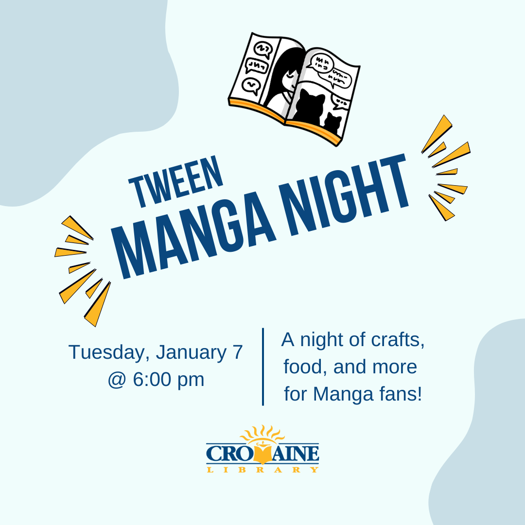 Teen Manga Night graphic ad. 