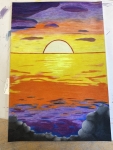 Colored Pencil Sunrise canvas